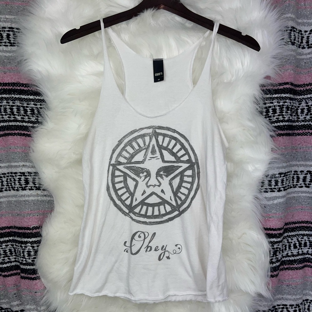 OBEY • Racerback Tank • White • M - Picture 11 of 11